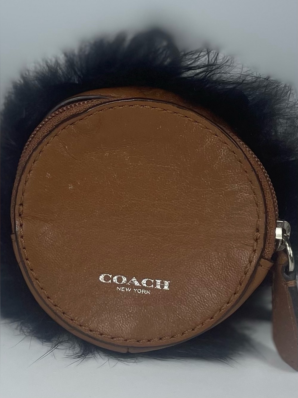 Rare Coach F62846 Novelty Bear Mink Fur & Glovetanned Leather Coin Purse - Picture 3 of 5